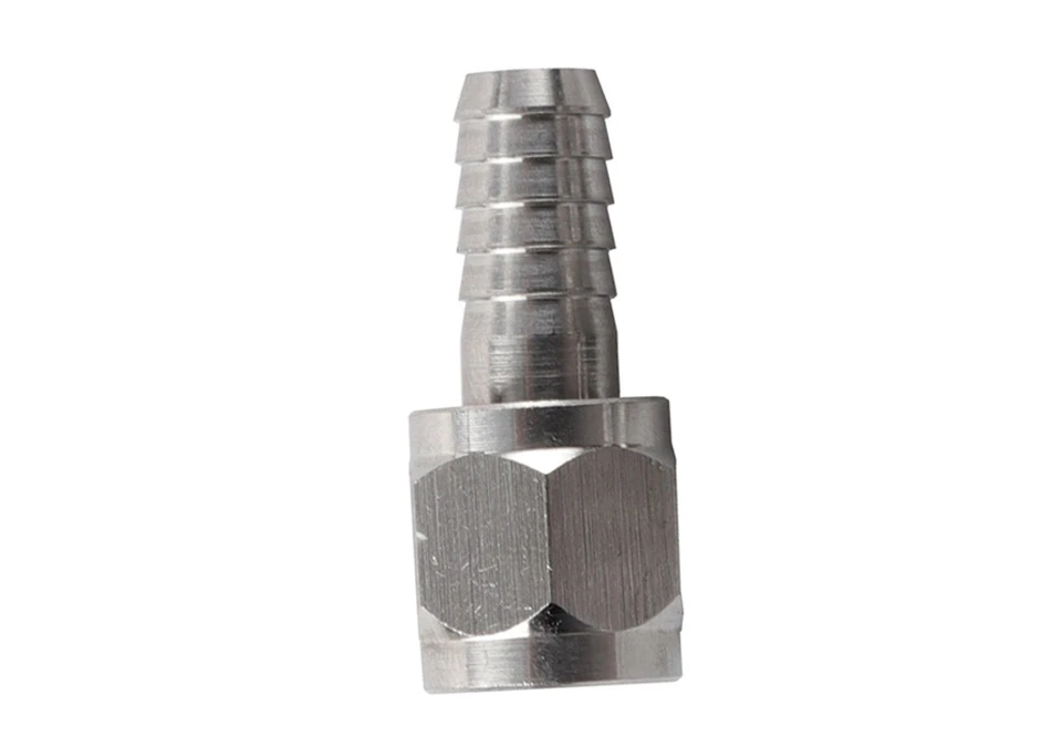 Connector Nut Stainless - 1/4" Barb to 1/4" FFL/MFL Thread